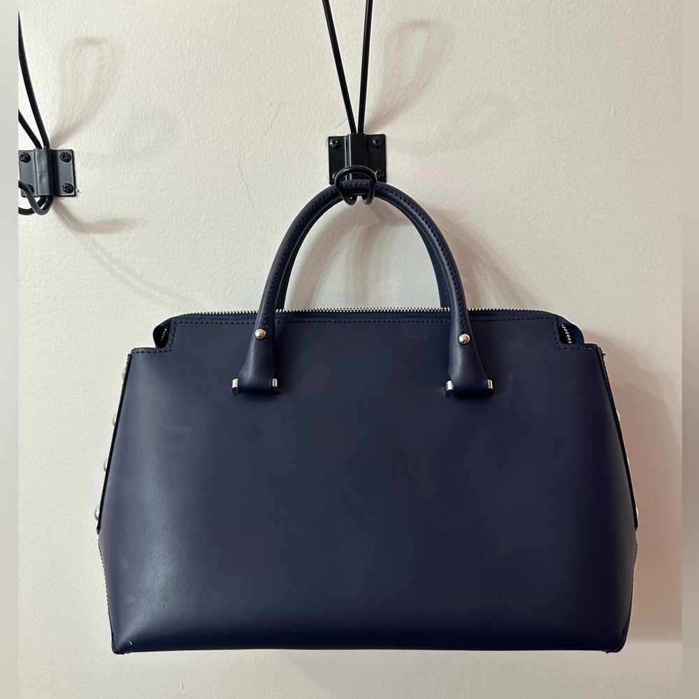 NICOLI Geniune Leather Italian designer Blue Handbag